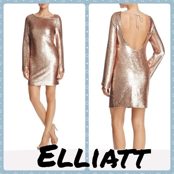 Elliatt Tresor Sequin Shimmer Party Dress champagn - Picture 1 of 14